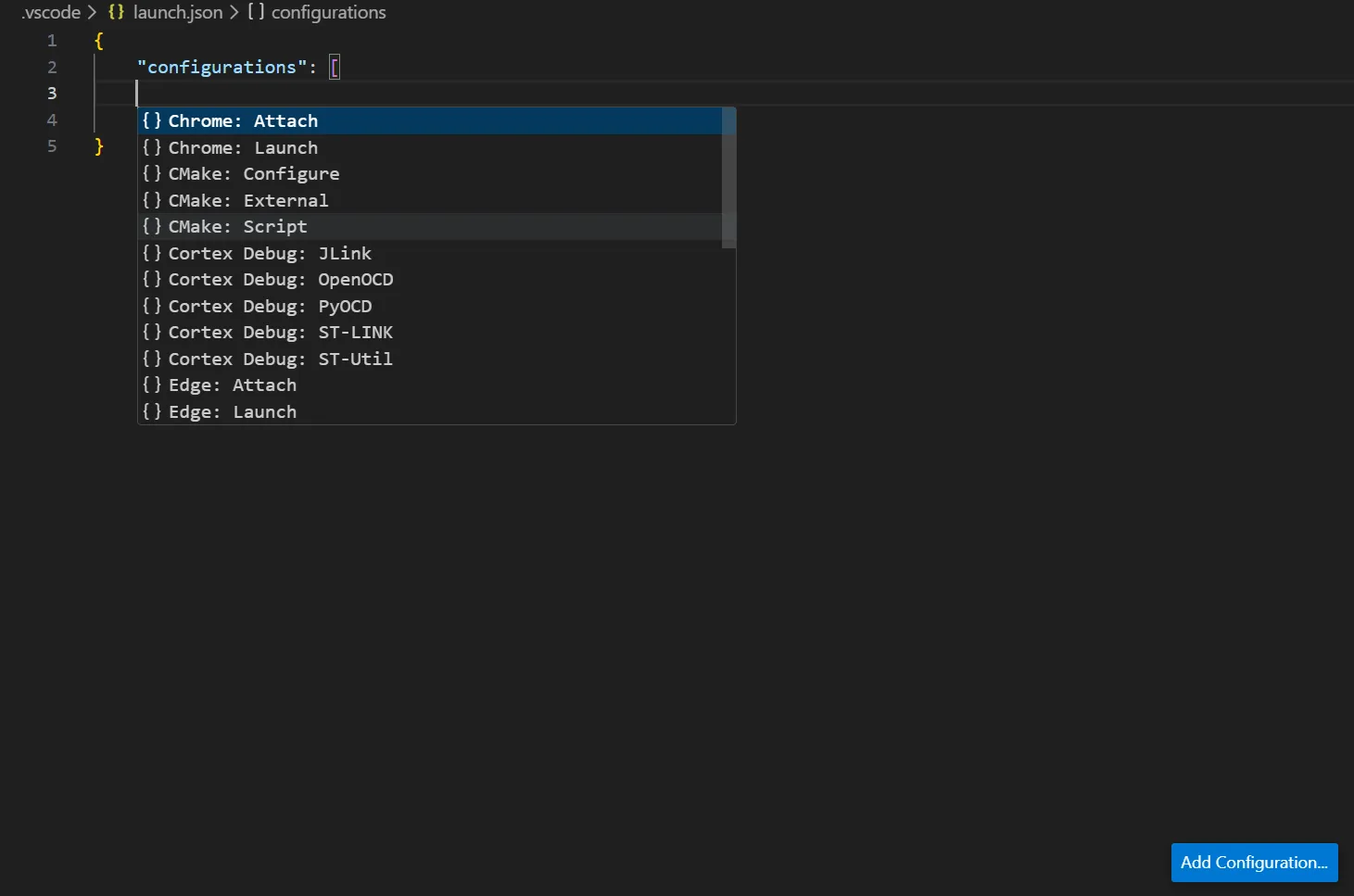VSCode 添加 Cortex Debug 配置选项