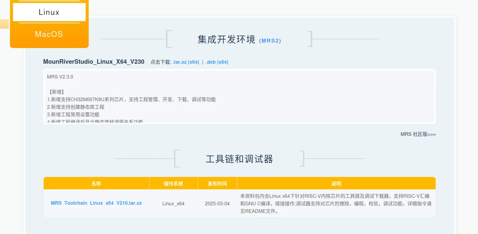 MRS 工具链下载