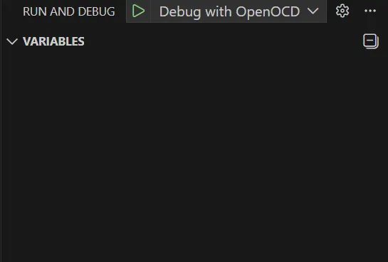 VSCode 调试界面显示 Debug with OpenOCD 选项